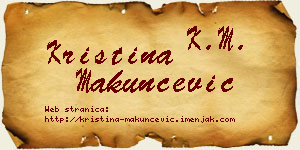 Kristina Makunčević vizit kartica